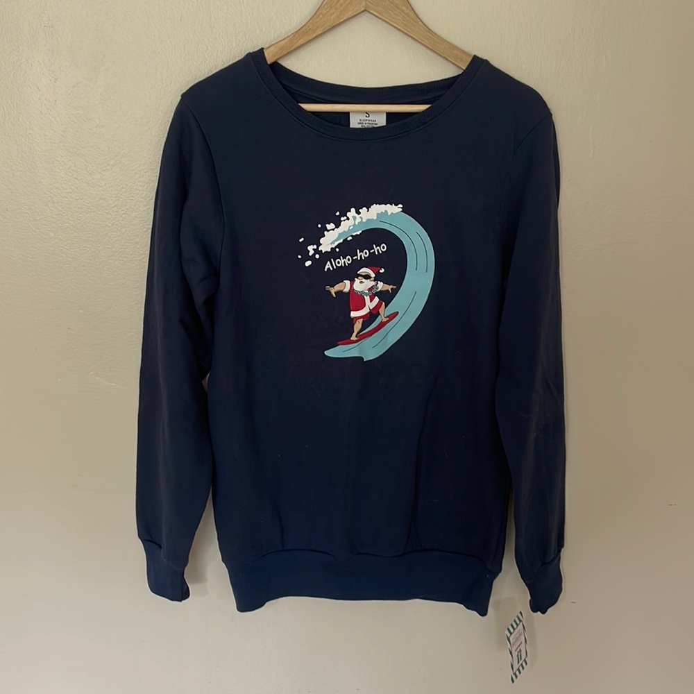 NWT Surfing Santa Sweatshirt. Size Small